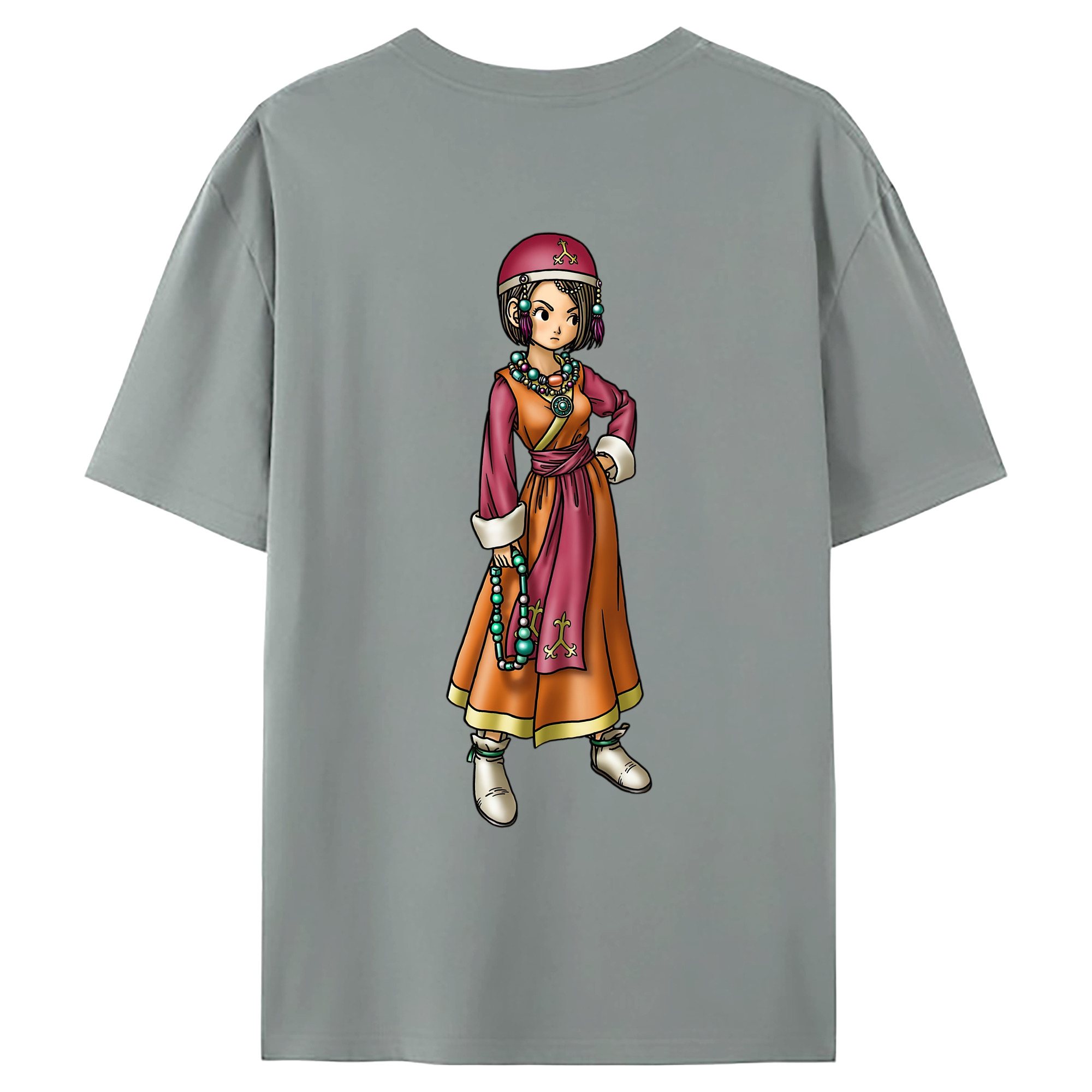 （画像用） ドラゴンクエスト Doragon Kuesuto Dragon Quest 綿100％ メンズ半袖Tシャツ（バックプリント） 通気性